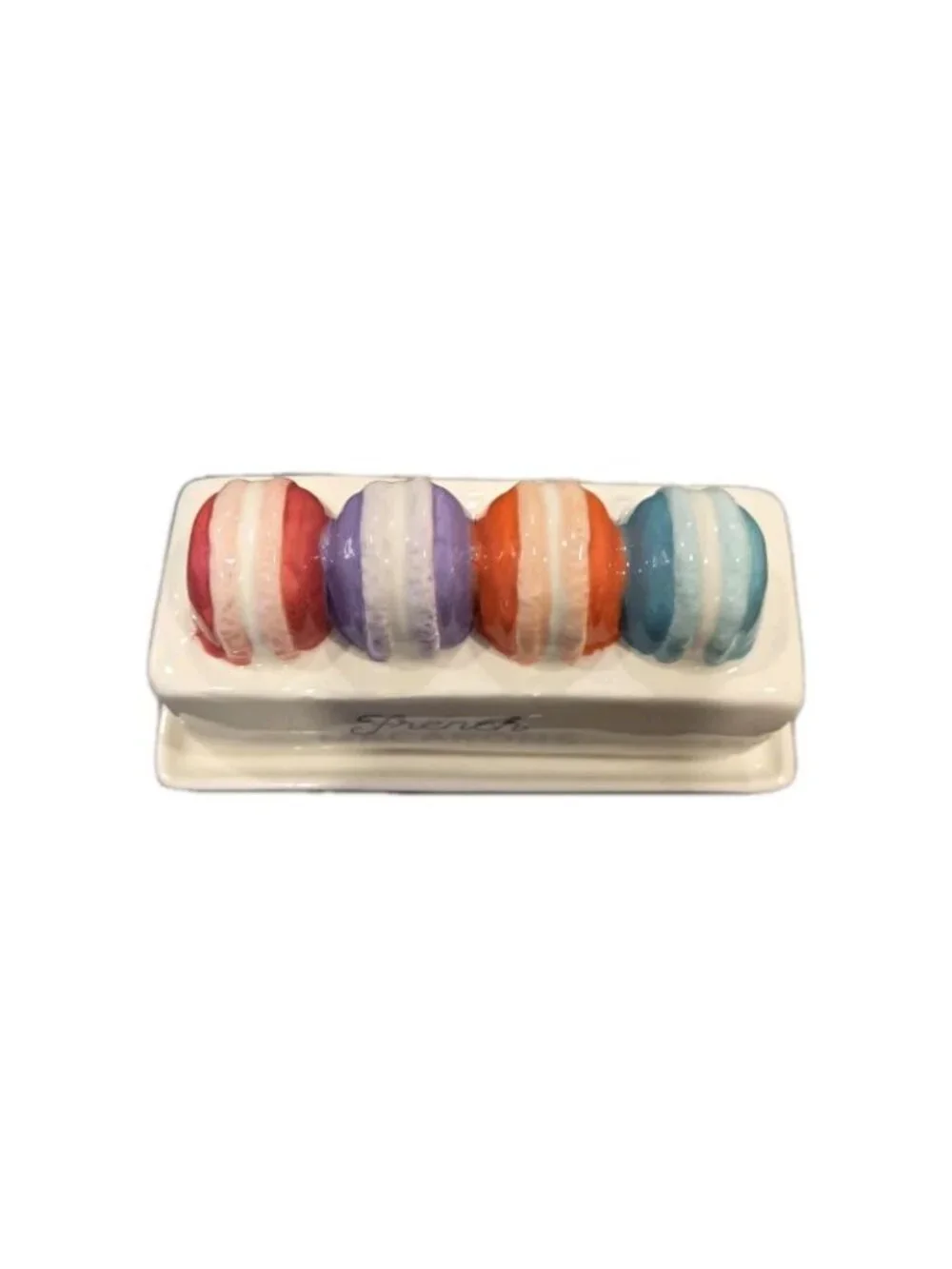 New Ceramic Bakery Dessert French Macrons Cookies Kitchen Storage Butter Dish
